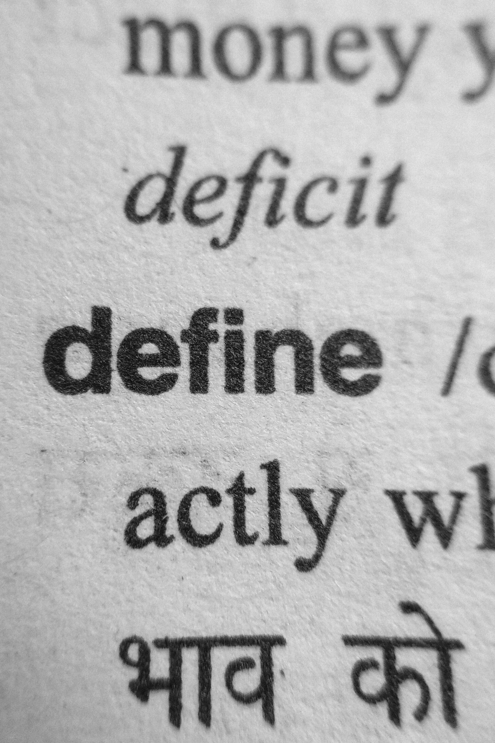 Word define in bold in lexical dictionary page showing correct spelling of words